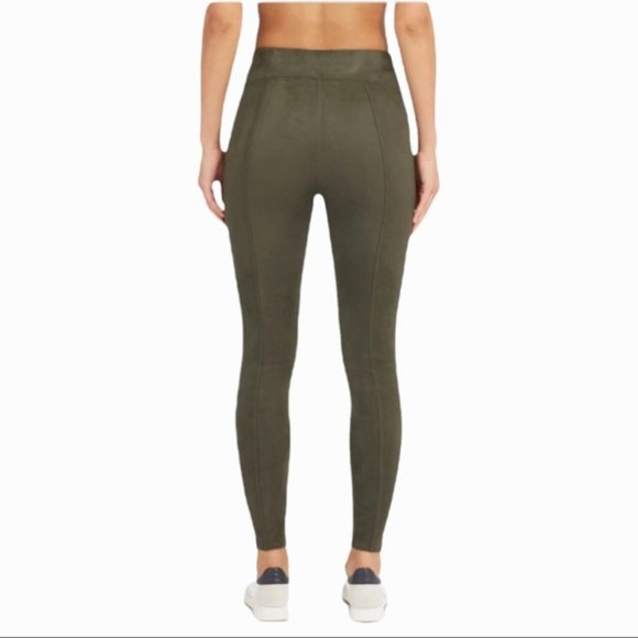 Spanx Faux Suede Leggings in Color Olive - Picture 3 of 6
